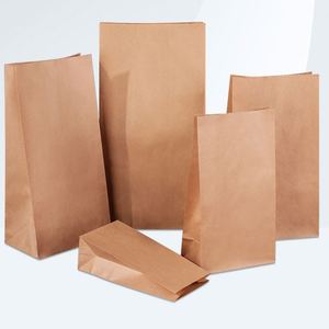 Sacs en papier kraft à fond carré, résistants à l'huile, pour la vente en gros, pratiques pour les articles de boulangerie, classiques et anti-graisse - Product Image 1