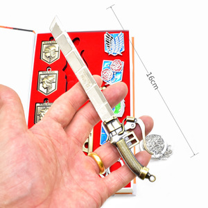 Llavero y Collar <span class=keywords><strong>de</strong></span> Aleación con Diseño <span class=keywords><strong>de</strong></span> <span class=keywords><strong>Ataque</strong></span> a <span class=keywords><strong>los</strong></span> Gigantes, Logotipo Ala <span class=keywords><strong>de</strong></span> la Libertad, Llave Allen, Cuchillo, Espada, Adorno <span class=keywords><strong>de</strong></span> Arma - Product Image 3