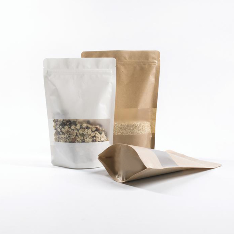 Aluminum Foil Lined Kraft Paper Square Block Bottom Coffee One-Way Valve Packing Bag With Zipper