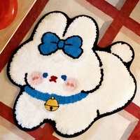 Niedlicher Teppich mit unregelmäßigem Katzenmuster, Anime-Stil, modern, flauschig, Plüsch, TPR-Antirutschboden, waschbar, weich, maschinell getuftet