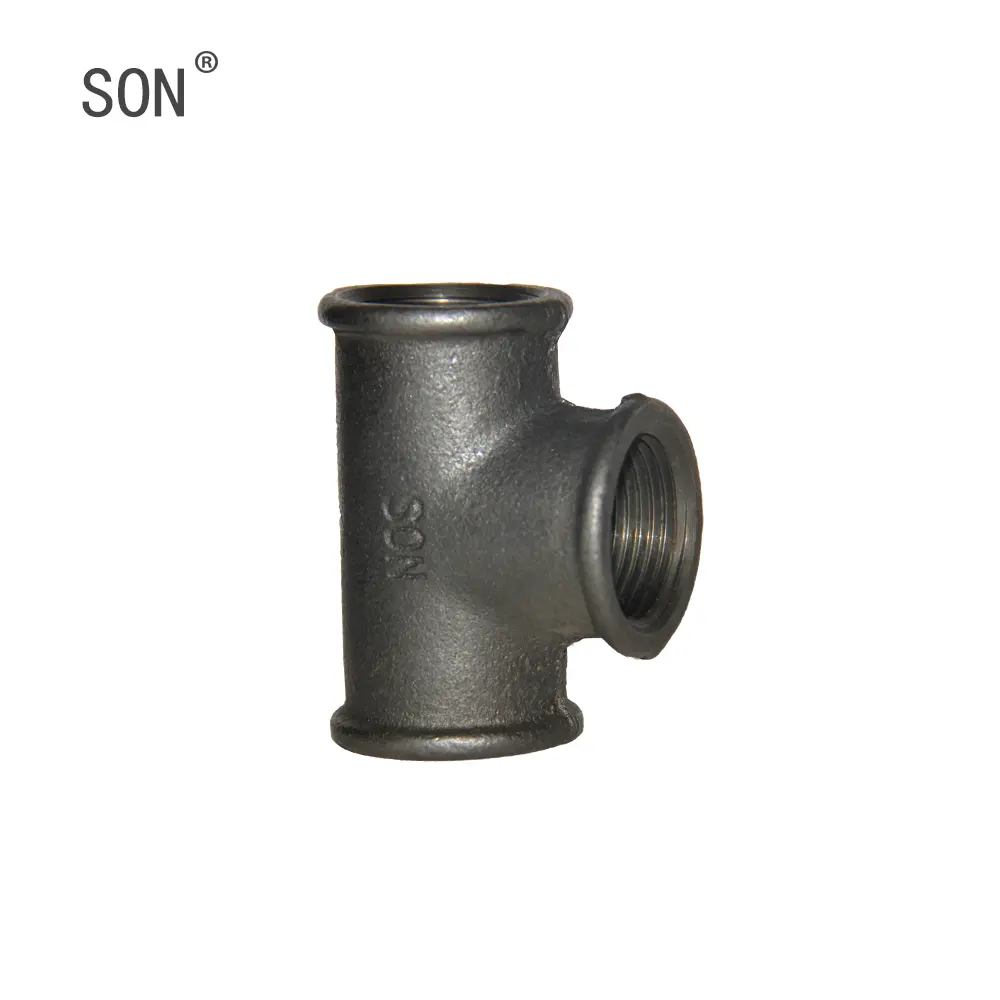 black steel fittings malleable cast iron pipe fittings for construction or DIY project