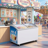 Congelador Comercial de Gran Capacidad para Helados con Puerta Corredera de Vidrio para Minoristas de Alimentos Congelados