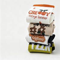 Chaussettes de yoga en coton à rayures avec logo personnalisé, antidérapantes, à semelle en caoutchouc, vente en gros