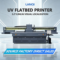 Impresora UV de Cama Plana LANQI Power Factory de 3200 mm, Grado Industrial, Cabezal de Impresión Konica1024A Ricoh G6, con Localización Visual por IA