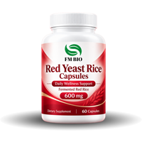 Capsules de levure de riz rouge à marque privée, formule nutritionnelle de riz fermenté, fabricant OEM ODM de capsules de levure de riz rouge