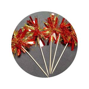 5 pezzi di natale in stile Tinsel Foil fuochi d'artificio Toppers torta Tinsel Toppers decorazione per festa di laurea di nozze di compleanno - Product Image 2