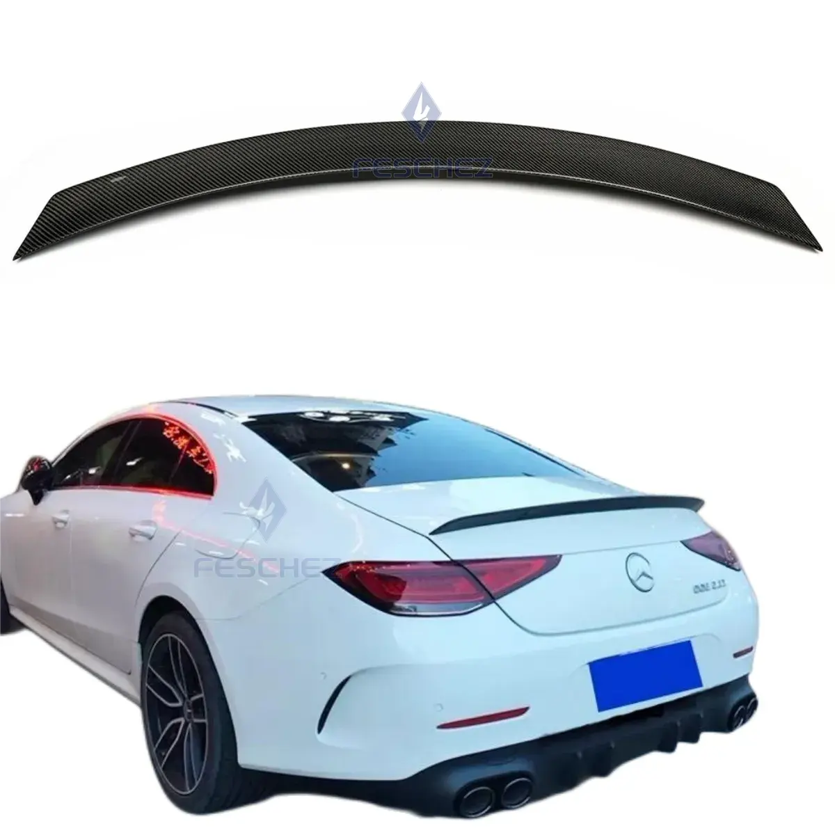 A STYLE CARRO SPOILERS DO TRONCO DO BRAÇO TRASEIRO DO DUCKTAIL ASA DE FIBRA DE CARBONO PARA Mercedes BENZ W257 CLS53 AMG 2019 ON CLS300 CLS350