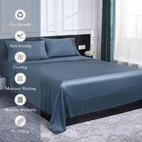 Deep Pocket 100 Bamboo Lyocell Bedding 300TC Parure de lit 4 pièces Ensemble de literie