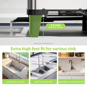 Scolapiatti Estensibile in Acciaio Inox WIREKING, Porta Pentole e Coperchi Sopra il Lavello, Scaffale per Asciugatura Piatti, Organizzatore per Cucina - Product Image 3