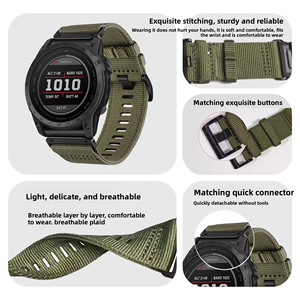 Correa táctica de nailon de liberación rápida con hebilla de acero inoxidable para relojes <span class=keywords><strong>Garmin</strong></span> <span class=keywords><strong>Tactix</strong></span> <span class=keywords><strong>7</strong></span> <span class=keywords><strong>Pro</strong></span> y Fenix 8 - Product Image 5