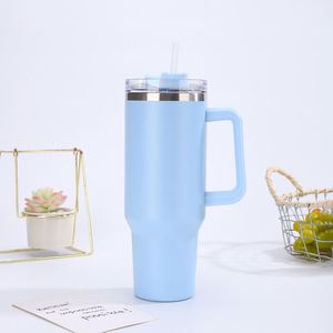 Gobelet isotherme de voyage pour voiture H1.0 avec poignée, 40 oz, couvercle, paille, antidérapant, OEM ODM, logo personnalisé - Product Image 2