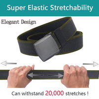 Ceintures élastiques imperméables durables pour hommes, ceintures en toile extensible avec boucle en plastique durable, pour le travail, les voyages, les sports