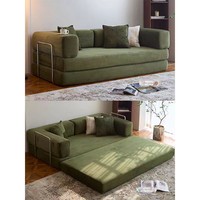 Modernes minimalistisches Stoff-Schlafsofa, klappbar, Dual-Use, modulares Ecksofa mit Holzrahmen und hochdichtem Schaumstoff für große Räume