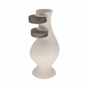 Vaso Moderno Ecomix con Dettagli in Legno, Vaso Decorativo per Fiori, Elegante Elemento d'Arredo per Soggiorno - Product Image 4