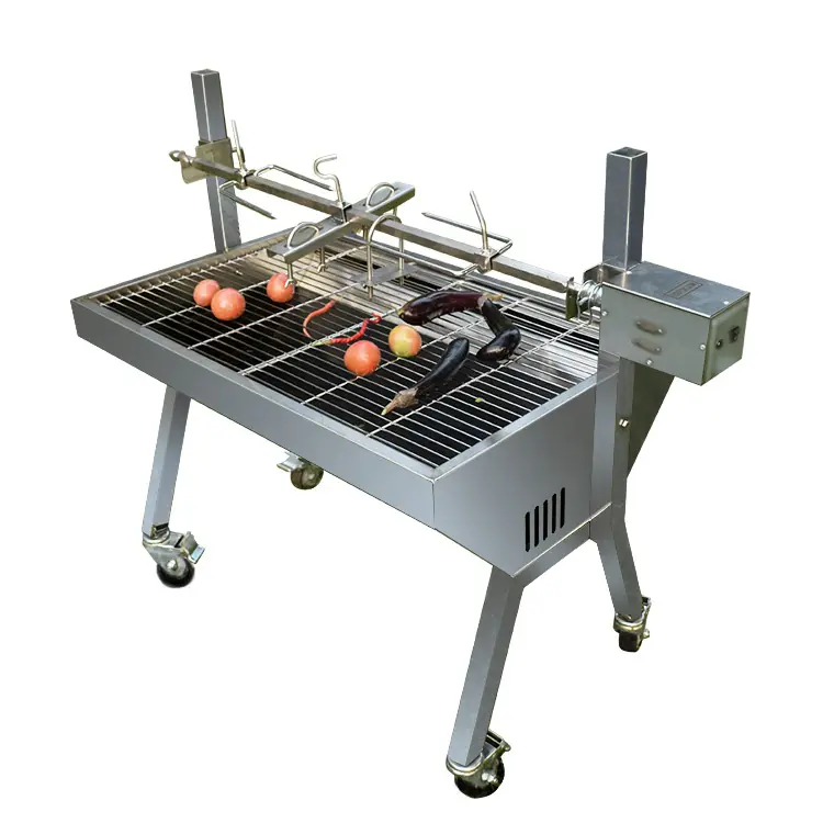 Venda quente pesados rotisseries Torrador cuspir Grill Carvão PARA CHURRASCO Churrasqueira Forno Móvel para Goast Porco