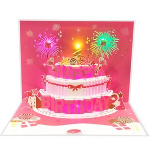 Cartes d'anniversaire avec design <span class=keywords><strong>de</strong></span> gâteau gonflable, feux d'artifice lumineux et musicaux, <span class=keywords><strong>pour</strong></span> femmes, hommes, maman et enfants, cadeaux <span class=keywords><strong>de</strong></span> joyeux anniversaire - Product Image 4
