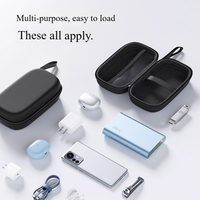 Kotak Penyimpanan Kabel Data EVA Headphone Hard Drive Tahan Guncangan Tahan Air Penutup Ritsleting Tas Pengisi Daya Portabel Grosir