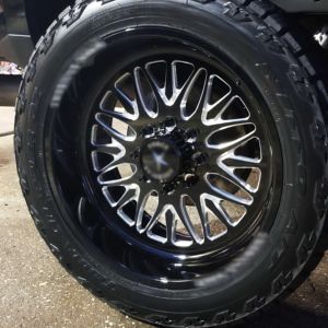 Custom <span class=keywords><strong>Forged</strong></span> <span class=keywords><strong>Wheels</strong></span> 20 22 24 26 28 30 Zoll glänzend schwarz gefräste Deep Dish Felgen Räder für 6/8 Lug Chevy Silverado HD Sierra HD - Product Image 3