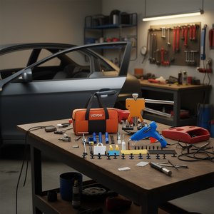 Kit de réparation de bosses sans peinture, 53 pièces, avec languettes adhésives dorées pour la réparation des dommages mineurs de carrosserie automobile et de portes - Product Image 2