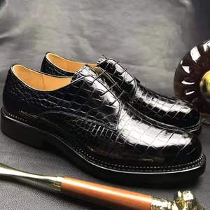 Chaussures Goodyear pour hommes, chaussures en cuir formelles pour hommes, chaussures en cuir de crocodile, chaussures élégantes et intelligentes, chaussures de soirée en alligator pour hommes, vente chaude - Product Image 4