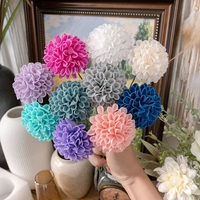 Vente en gros de fleurs en boule de têtes de chrysanthèmes artificiels en EVA, fleurs de pissenlit artificielles en mousse avec tige pour bouquet de bricolage