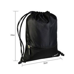 HOT Casual String Mochila Moda Escuela Gimnasio Drawstriing Bolsa con cremallera Mochila con cordón personalizado para el Deporte - Product Image 3