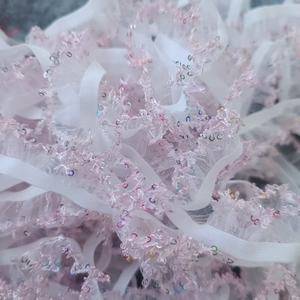 Bordure en dentelle à volants en organza à sequins de 1,5 cm, style chinois, vêtements pour enfants, fleur de poitrine pour bébé, textile de maison, élasticité en dentelle - Product Image 3
