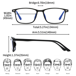 Gafas ópticas para miopía para hombre y mujer, anteojos para miopía graduadas con bloqueo de luz azul, de-1,00 a-6,00 - Product Image 6