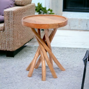 Modern Wood 7 Leg <b>Side</b> and Coffee <b>Table</b> for Living Room Furniture and Garden Decor Usage Wooden <b>Table</b> with Different Design - Product Image 6