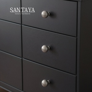 Santaya Solid Brushed Nickel-silver Brass Handles Kitchen Cabinet Pulls Bedroom Wardrobe Drawer <strong>Knobs</strong> Furniture Handle - Product Image 5