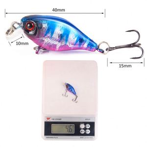 Leurres de pêche crankbait 40mm/4.6g pour eau douce/eau salée, plongeant en profondeur, pour la truite, le bar, le snapper, le walleye, le crappie, le bar de mer et le zander - Product Image 4