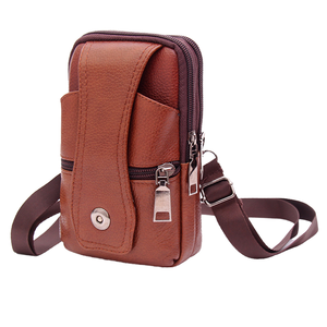 Hot Selling <b>Mens</b> Outdoor Utility Fanny Pack Leather <b>Waist</b> <b>Bag</b> with Zipper Closure Genuine Waterproof PU for Sports and Travel - Product Image 1