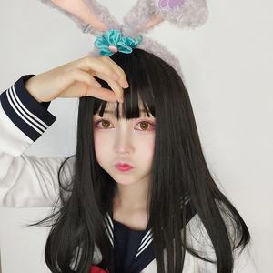 <span class=keywords><strong>Parrucca</strong></span> <span class=keywords><strong>nera</strong></span> diritta lunga 50cm all'ingrosso Cosplay sintetica Anime Halloween Party Peluca <span class=keywords><strong>parrucca</strong></span> Lolita resistente al calore per ragazze - Product Image 3