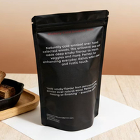 Sachet refermable personnalisé en aluminium noir de qualité alimentaire avec fenêtre pour épices et sel