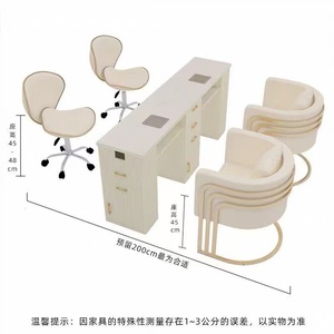 Ensemble table et chaise de manucure professionnelle avec aspirateur intégré et grands tiroirs de rangement, station de manucure rose et blanche de luxe - Product Image 6