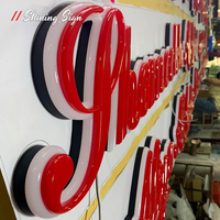Professionnel 3D coloré 180 degrés Double couches acrylique néon avant-éclairé signe publicité Logo lettres pas de quantité minimale de commande