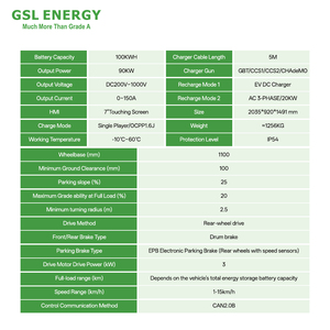 Estación de Carga Móvil para Vehículos Eléctricos GSL ENERGY de Alta Capacidad con Batería de Iones de Litio y MPPT, 100KWH, para Eventos al Aire Libre y Emergencias, Modelo Y10090, Portátil - Product Image 6