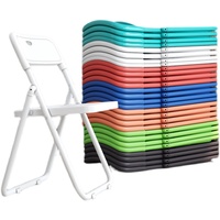 Chaise pliable empilable avec dossier, design simple, en plastique, pour usage domestique, convient aux adultes, extérieur, bureau, dortoir, étudiants