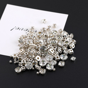 Cristales de imitación redondos de 16 facetas con base plana, tamaños mixtos, accesorios para joyería DIY - Product Image 1
