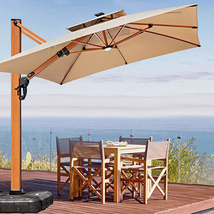 Paraguas solar LED para <span class=keywords><strong>patio</strong></span>-Sombra exterior de apertura automática con tela resistente a la intemperie, perfecto para café - Product Image 1