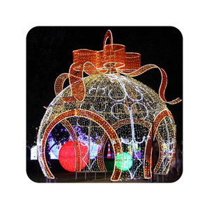 Kommerzielle Straßendekoration 3D <span class=keywords><strong>LED</strong></span>-Kugel-Bogen-Beleuchtung Große Outdoor-Weihnachtskugeln mit Lichtern für Einkaufszentren - Product Image 4
