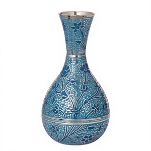 Vase décoratif en métal Meena, travail d'émail, vase à fleurs pour la décoration de la maison, centre de table, salon, décoration de bureau - Product Image 1