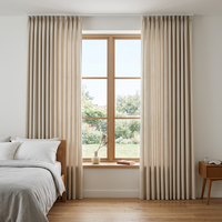 Rideau double face en chenille, couleur unie crème, style salon, chambre à coucher, fenêtre latérale, fenêtre du sol au plafond