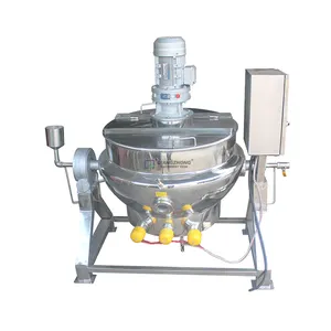 100l/200l/500l Industrial Jacketed Cooking Kettle Tomato Paste Soup Sugar Melting Machine Boiler Jacketed Kettle with Mixer