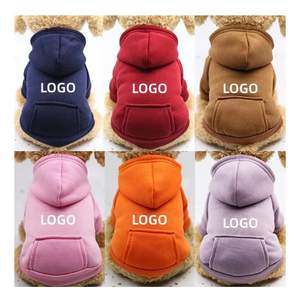 애완동물용 솔리드 코튼 스포츠 따뜻한 세탁 가능 편안한 맞춤형 후드티 블랭크 스타일 강아지 옷 소형 애완동물용 봄철 인기 상품 - Product Image 3