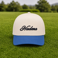 Casquette de baseball classique structurée à 5 panneaux, bicolore, brodée, à visière incurvée, de haute qualité, avec logo personnalisé, pour le sport