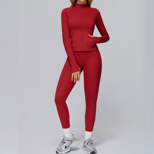 Chaqueta con Cierre, Ropa Deportiva Moderna para Gimnasio y Yoga, Corte Holgado, Manga Larga, Poliéster, Ropa para Fitness y Yoga - Product Image 2
