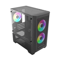 Boîtiers d'alimentation électrique d'usine JNP Tours OEM Rgb Ventilateur de refroidissement Armoire trempée Système de refroidisseur d'eau Boîtier d'ordinateur PC de jeu