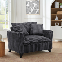 Fauteuil paresseux avec dossier et coussin d'assise moelleux, idéal pour le salon et la chambre - Gris