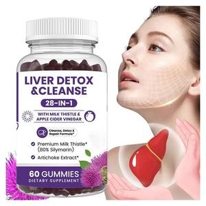 OEM肝臓デトックス＆クレンジンググミ（60個入り）28in1フォーミュラ、ミルクシスルとアップルサイダービネガー配合で肝臓をサポート - Product Image 2